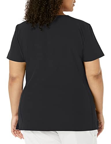 Heartsoul Womens Scrubs, Shaped V-Neck Top, Stretch Performance Fabric 20710, M, Black - Image 2