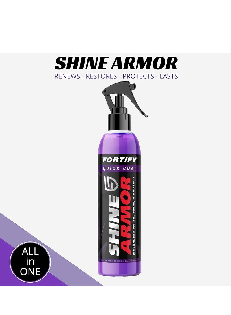 SHINE ARMOR Automotive Armor For Shine, Waterless Car Wash, Shine and Protect Your Car Like a Pro, Quick Ceramic Coat, Make Your Car Shine Like New, Car Wash & Wax 236ml (Spray Included) - Image 4