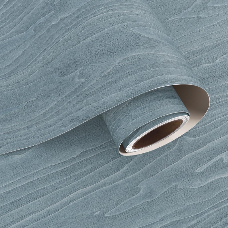VaryPaper 157 x 787 Rustic Grey Blue Wood Contact Paper for Countertops Waterproof Wood Peel and Stick Wallpaper Wood Grain Vinyl Wrap for Cabinet Desk Removable Self Adhesive Wood Laminate Sheets - Image 2