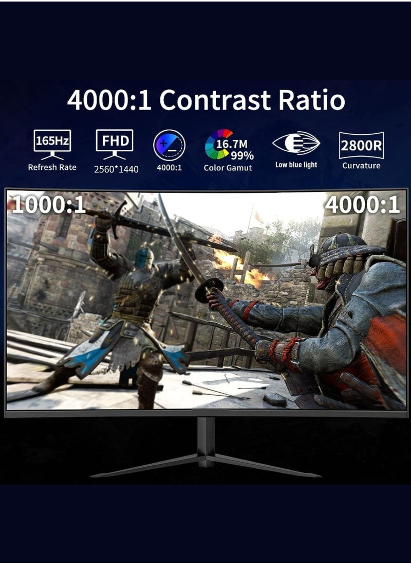 HILUKE - 32 Inch 2K Computer Monitor, IPS 1440p Monitor with Ultra-Thin Bezels, HDR10, Freesync/G-sync, HDMI/DP Ports, Tilt Adjustable, Eyecare, Ideal for Business, Office, and Casual Gaming - Image 1