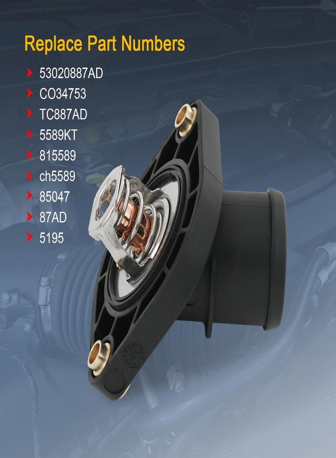 LDMINDA 902-312 53020887AD Engine Coolant Thermostat Housing Assembly Compatible with Chrysler Aspen 07-09, For Dodge Dakota Durango Nitro Ram 1500 Ram 2500 Dakota For Jeep Commander Grand Cherokee Liberty - Image 2