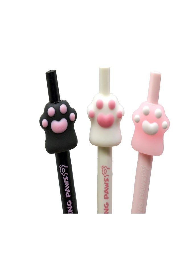 Lopenle 6 PCS Cute Cat Paws Pens Kawaii Cat Claw Pen Cartoon Kitty Pens Retractable Gel Pen Black Ink For Desk Decoration Accessories Stationery School Office - Image 3