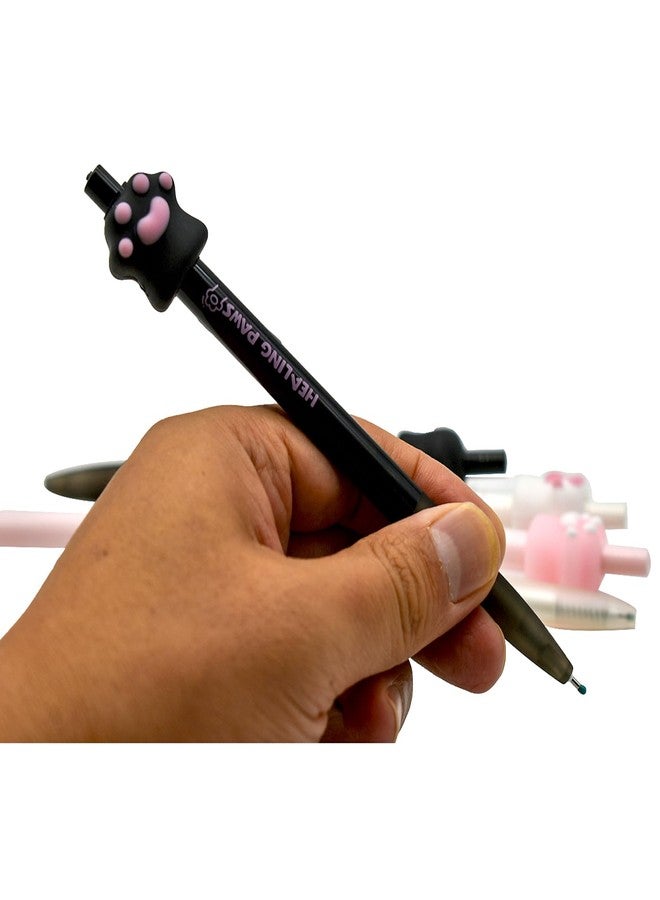 Lopenle 6 PCS Cute Cat Paws Pens Kawaii Cat Claw Pen Cartoon Kitty Pens Retractable Gel Pen Black Ink For Desk Decoration Accessories Stationery School Office - Image 4