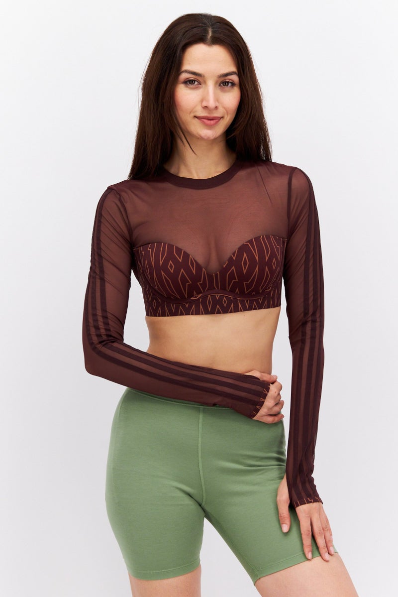 Adidas Adidas x Ivy Park Women Sportswear Fit Training Top, Brown - Image 1