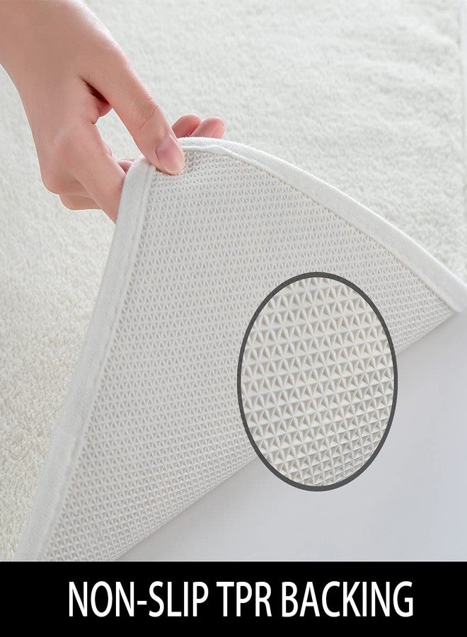 Feelyou سجاد حمام فيليه وردي فضي، سجاد حمام مخطط فضي لامع للأطفال، سجاد حمام مخطط بخطوط هندسية للأولاد والبنات، مقاس 16 × 24 بوصة - Image 5