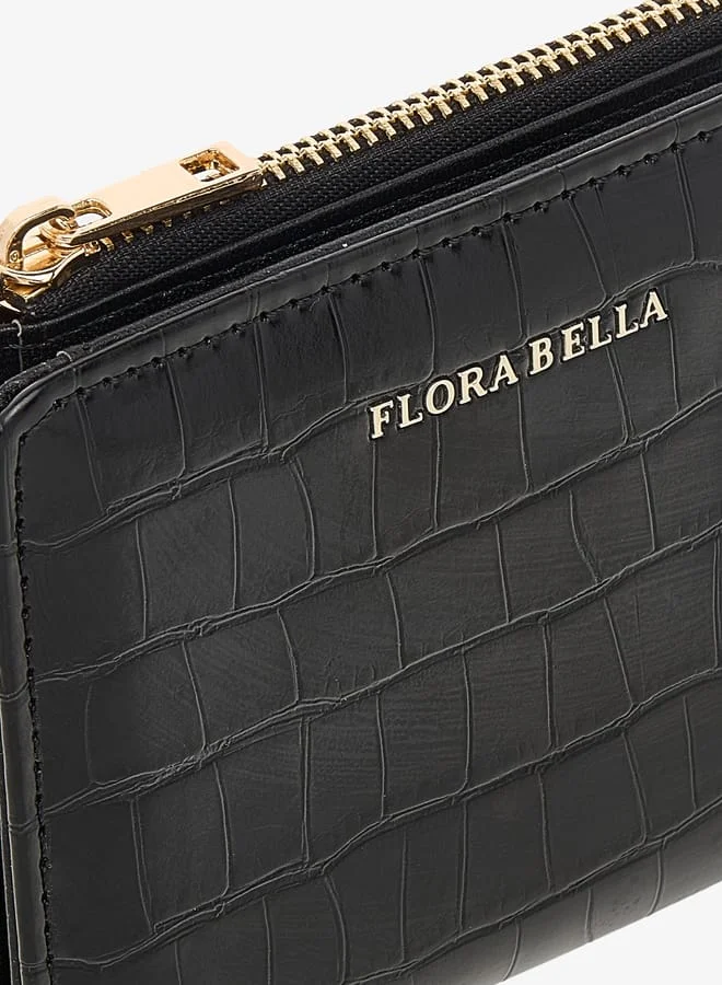 Flora Bella By Shoexpress Women Textured Cardholder with Zip Closure