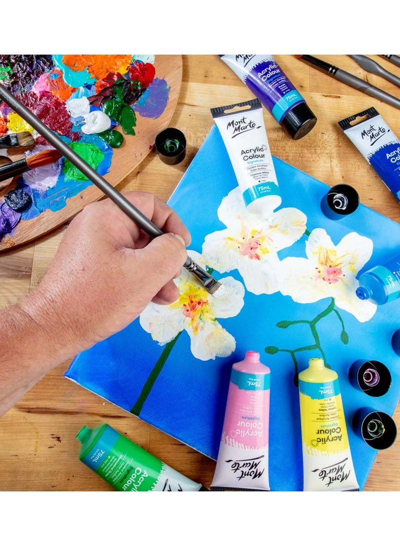 Mont Marte Signature Acrylic Colour Paint Tube 75ml Content Titanium White - Image 4