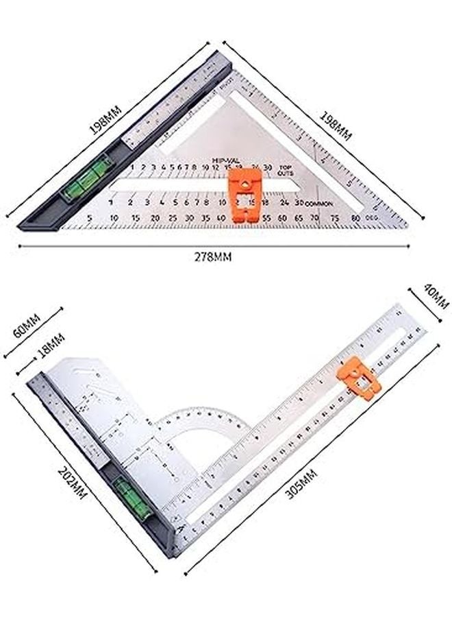 مسطرة زاوية 90 درجة نوع أ قابلة للفصل مقياس نجارة مربع أداة النجار - Image 5