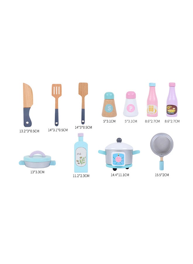 طقم ألعاب مطبخ خشبي بتصميم فريد وغني ومزين بتفاصيل أصلية 79.5x79x35.5سم - Image 3