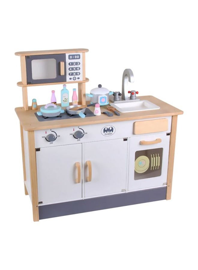 طقم ألعاب مطبخ خشبي بتصميم فريد وغني ومزين بتفاصيل أصلية 79.5x79x35.5سم - Image 2