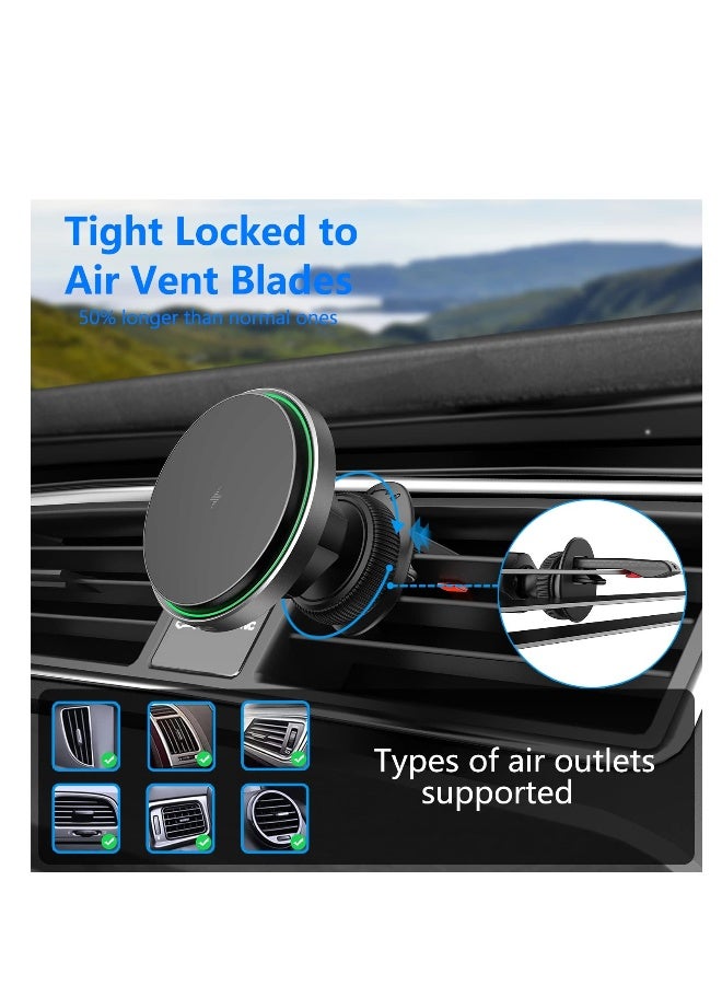 Magnetic Wireless Car Charger with Cooling Fan Magnets Automatically Aligns The Phone Compatible car Mount Charger iPhone 13 12 Series Phones and Cases - Image 3