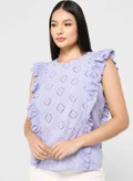 BOSS Ruffle Tie Detail Top