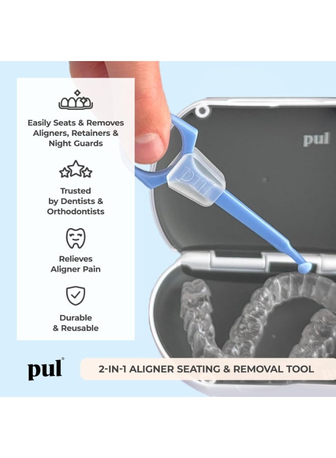 PUL Pack of 4 Reusable Clear Aligner Removal Tool — Compatible with Invisalign, Removable Braces, Retainers & Trays – Easy-to-Use Device Remover, Dental & Oral Hygiene Care Product – Black - Image 2