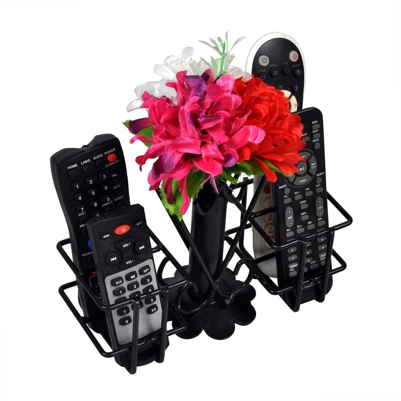 D&V ENGINEERING - Creative in innovation DV Engineering Metal Remote Control Holder Remote StandOrganizer for TV AC DVD DTH Remotes Stylish vase design holds up to 4 remotes Perfect for living room or office use  - Image 1