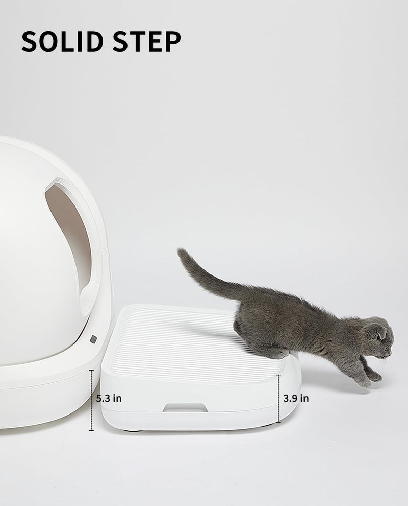 PETKIT منحدر فضلات القطط PETKIT لـ PuraX و PuraMax و PuraMax 2 و Purobot Pro Max صندوق فضلات القطط ذاتي التنظيف، درجات سلم، مصيدة فضلات مزدوجة الطبقات، مادة مقاومة للماء سهلة التنظيف، مضادة للتتبع - Image 3