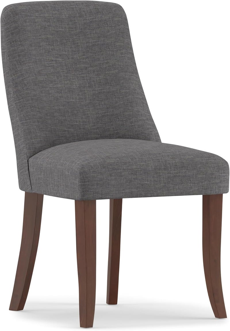 Simpli Home SIMPLIHOME Walden Dining Chairs  Upholstered Solid Hardwood Frame and LinenStyle Fabric Kitchen Chair Set in Slate Grey Modern Dining Room Seating with Curved Back and Padded Seat Set of 2 - Image 4