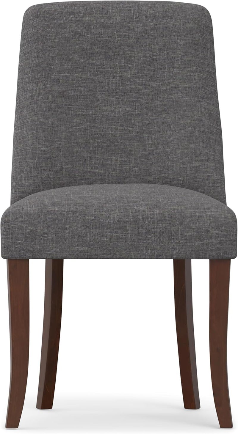 Simpli Home SIMPLIHOME Walden Dining Chairs  Upholstered Solid Hardwood Frame and LinenStyle Fabric Kitchen Chair Set in Slate Grey Modern Dining Room Seating with Curved Back and Padded Seat Set of 2 - Image 3