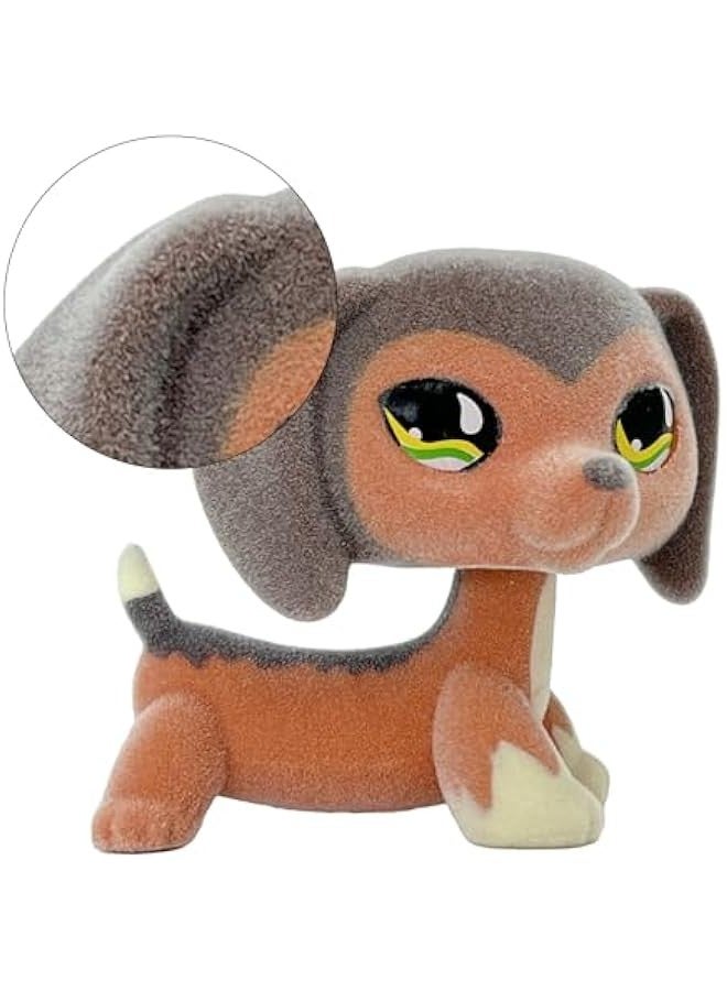 2pcs Custom-Made Flocked Animal Figure Fuzzy Collie Great Dane Dachshund Cocker Spaniel Dog Short Hair cat Old Pet Shop Toy Birthday Party Favor (#556 and #675)  - Image 2