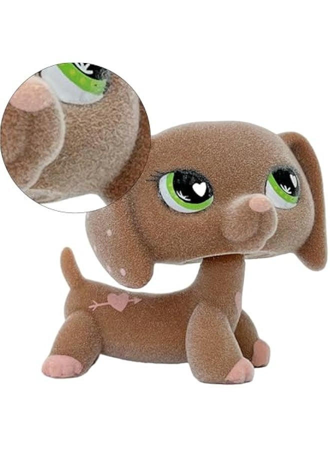 2pcs Custom-Made Flocked Animal Figure Fuzzy Collie Great Dane Dachshund Cocker Spaniel Dog Short Hair cat Old Pet Shop Toy Birthday Party Favor (#556 and #675)  - Image 3