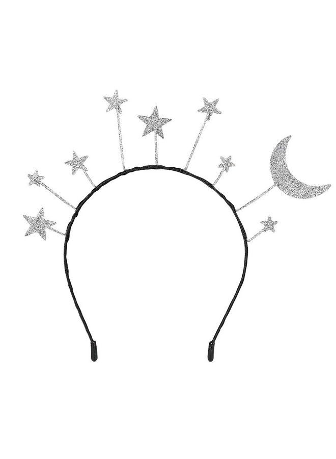 Amosfun Star Moon Headband Birthday Party Hair Hoop Glitter Crown Hair Accessory Wedding Princess Birthday Party Cosplay Costume - Image 1