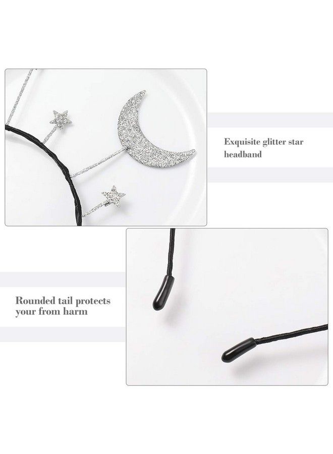Amosfun Star Moon Headband Birthday Party Hair Hoop Glitter Crown Hair Accessory Wedding Princess Birthday Party Cosplay Costume - Image 5