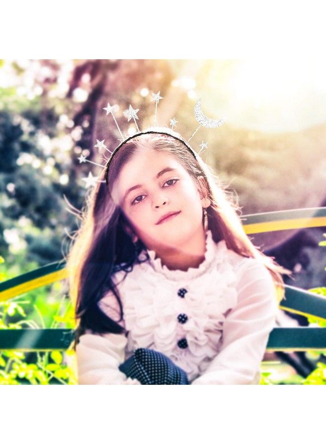 Amosfun Star Moon Headband Birthday Party Hair Hoop Glitter Crown Hair Accessory Wedding Princess Birthday Party Cosplay Costume - Image 3