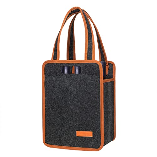Foyego 6 Bottle Wine Tote Bag, Insulated Thermal Padded Wine Carrier Tote, Reusable Wine Bags for Wine Bottles Travel, Camping and Picnic, Perfect Wine Lover Gift - Image 1