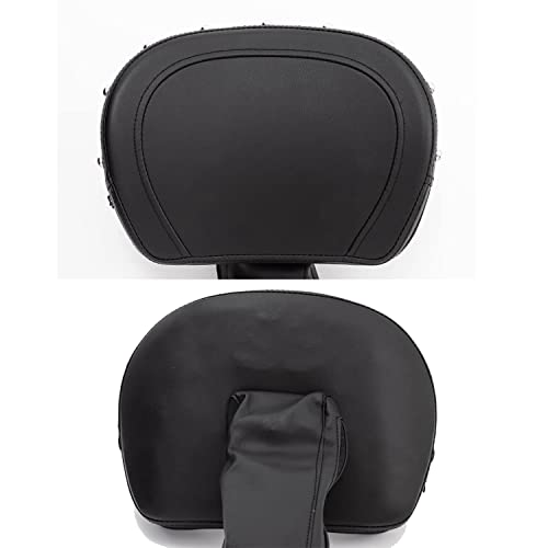 Kinglemc Adjustable Driver Rider Touring Backrest for Harley Fatboy Heritage Softail Classic FLSTC 07-2020 (Black-Studded) - Image 3