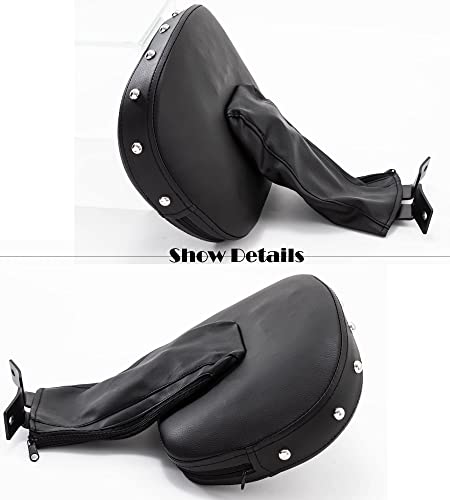 Kinglemc Adjustable Driver Rider Touring Backrest for Harley Fatboy Heritage Softail Classic FLSTC 07-2020 (Black-Studded) - Image 5