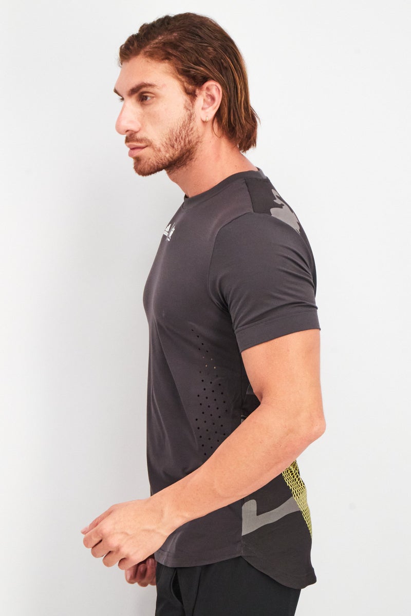 Adidas Men Sportswear Fit Short Sleeves Brand Logo Tee, Carbon - Image 4