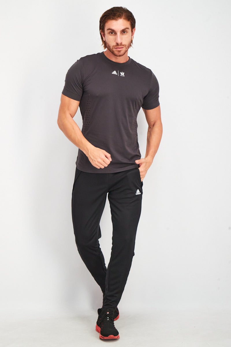 Adidas Men Sportswear Fit Short Sleeves Brand Logo Tee, Carbon - Image 2