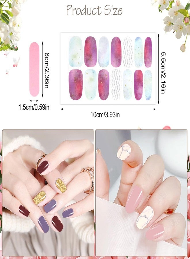 MWOOT 14 Sheets Nail Stickers Self Adhesive, Nail Strips Decals for Women, Sticker Nails Full Wraps Pink, Colors Fingernail Stickers for Women, Fingernail Sticker Stick on Nails, Decal Decorations - Image 3