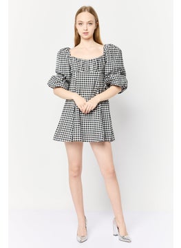 forever new Women Petite Gingham Mini Dress, Multicolor  - Image 2