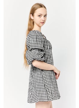 forever new Women Petite Gingham Mini Dress, Multicolor  - Image 3