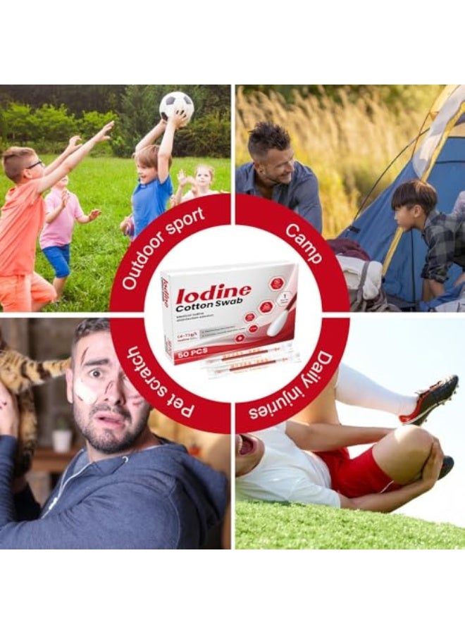 سوميفون مجموعة 100 قطعة من مسحات القطن الأيودوفور ومسحات القطن الكحولية، للاستخدام لمرة واحدة لتنظيف البشرة والأسطح، للرعاية الطبية الطارئة للجروح والسفريات، والتنظيف اليومي، ورعاية الحيوانات الأليفة. - Image 5