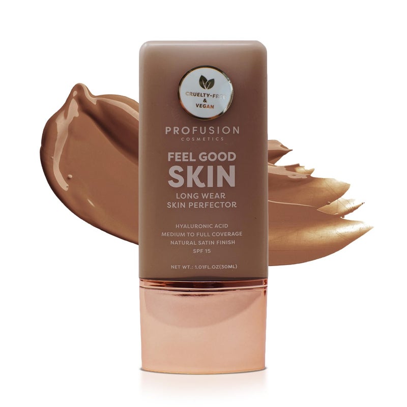 Profusion Cosmetics Lightweight Liquid Foundation for a Flawless and Elegant Radiance, Breathable Makeup that Improves Uneven Skin Tone, Vegan & Cruelty-Free - Deep 3 - Image 1