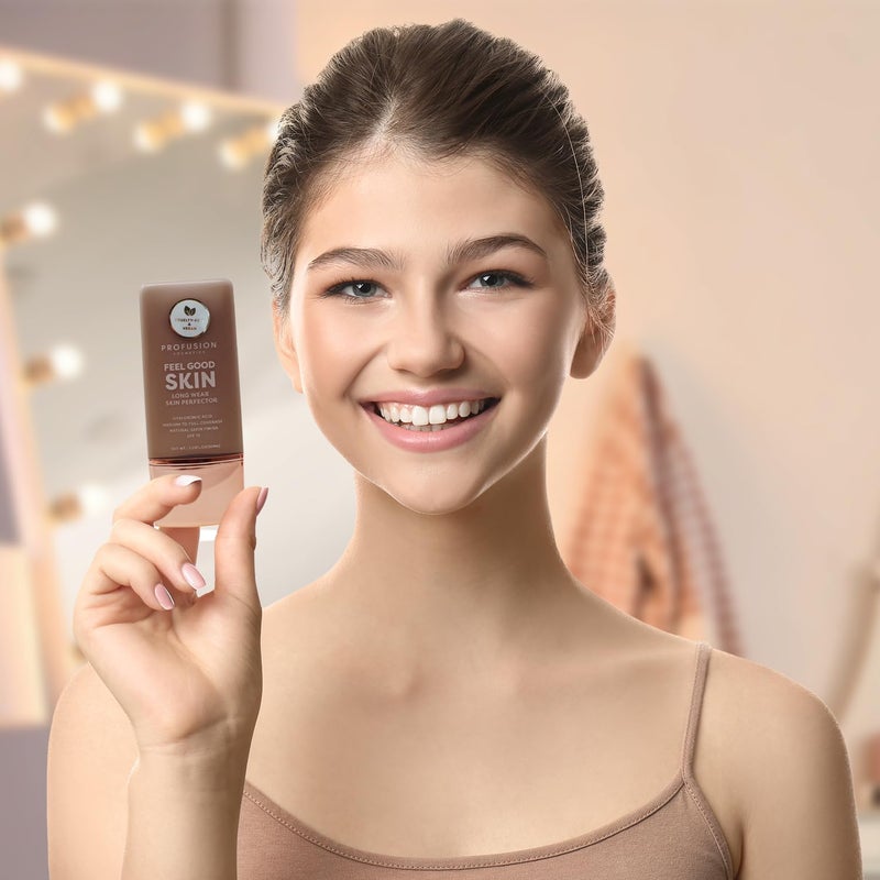 Profusion Cosmetics Lightweight Liquid Foundation for a Flawless and Elegant Radiance, Breathable Makeup that Improves Uneven Skin Tone, Vegan & Cruelty-Free - Deep 3 - Image 3