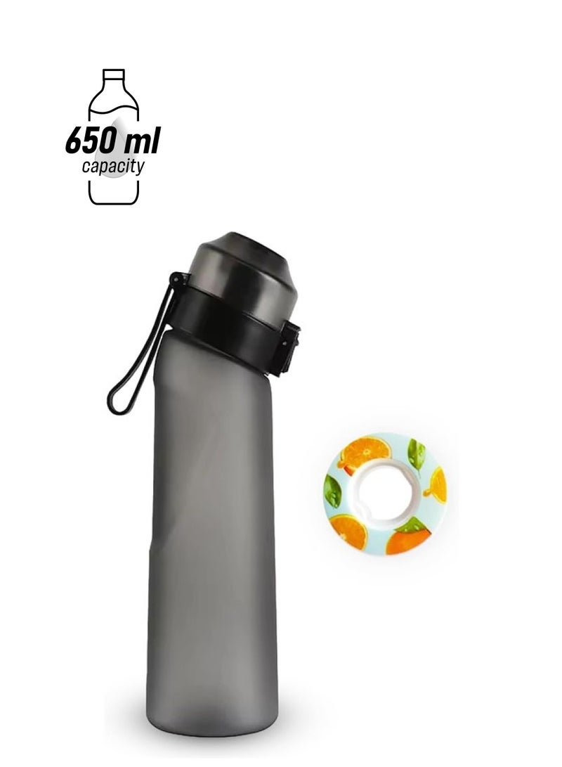 Hihonor Air Water Bottle with 1 PCS Flavor Pods, 650ml Fruit Fragrance Scented Water Cup with Straw, BPA Free, 0% Sugar, for Outdoor Sports, Gifts for Friends, Birthday Gifts (1 Black Bottle+1 Pods Flavors) - Image 1