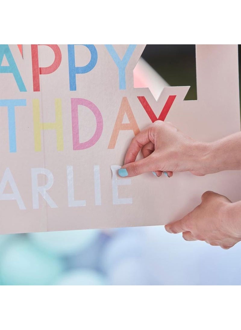 Ginger Ray Happy Birthday Photo Frame Pink Cardboard 72cm - Image 3