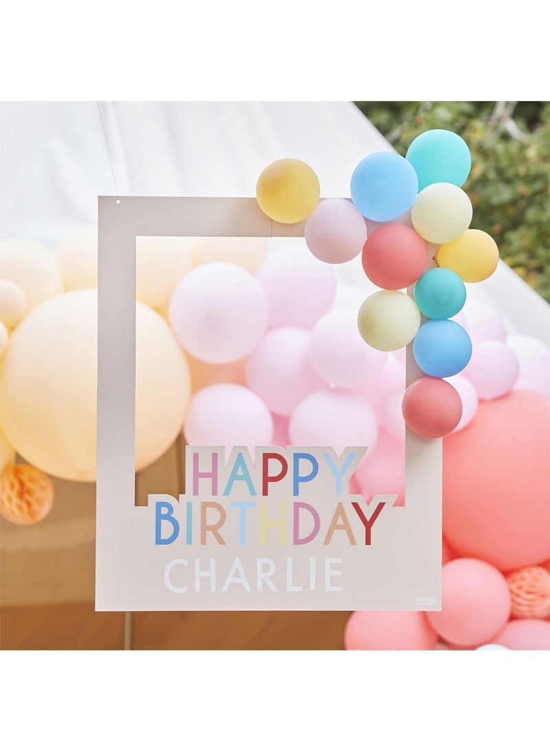 Ginger Ray Happy Birthday Photo Frame Pink Cardboard 72cm - Image 2