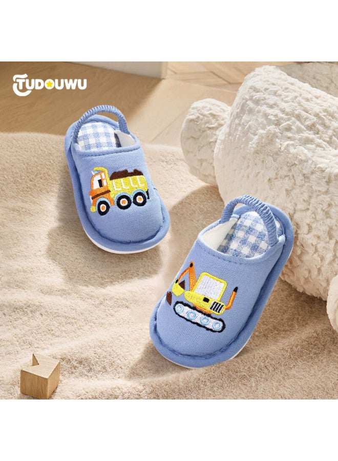 Tudouwu Children's Slippers, Baby Cloth Slippers, Non-slip For Boys And Girls, Infant Home Cotton Slippers, Car Size 150 - Image 1