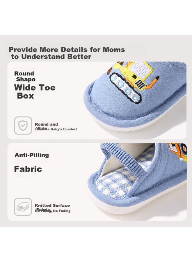 Tudouwu Children's Slippers, Baby Cloth Slippers, Non-slip For Boys And Girls, Infant Home Cotton Slippers, Car Size 150 - Image 3