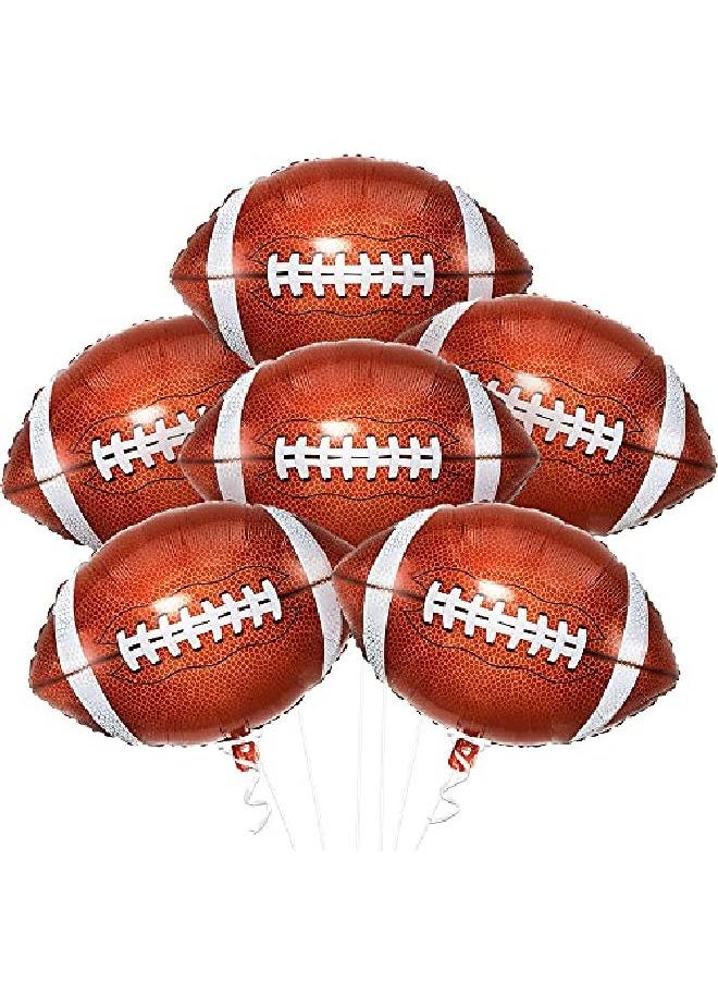 KATCHON Giant 18 Inch Football Balloons Kit Pack Of 6 | Football Mylar Balloons For Football Party Decorations | Football Foil Balloons For Super Bowl Decorations 2022 | Football Birthday Party Decorations  - Image 1