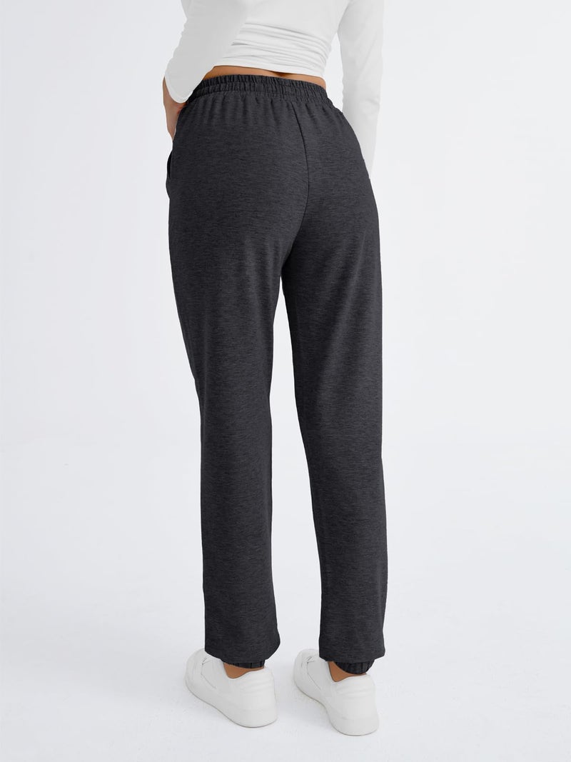 AUTOMET Sweatpants Women with Pockets Lounge Pajama Pants Work Joggers Fall Clothes Winter Business Casual Outfits 2025 BlackGrey M - Image 4