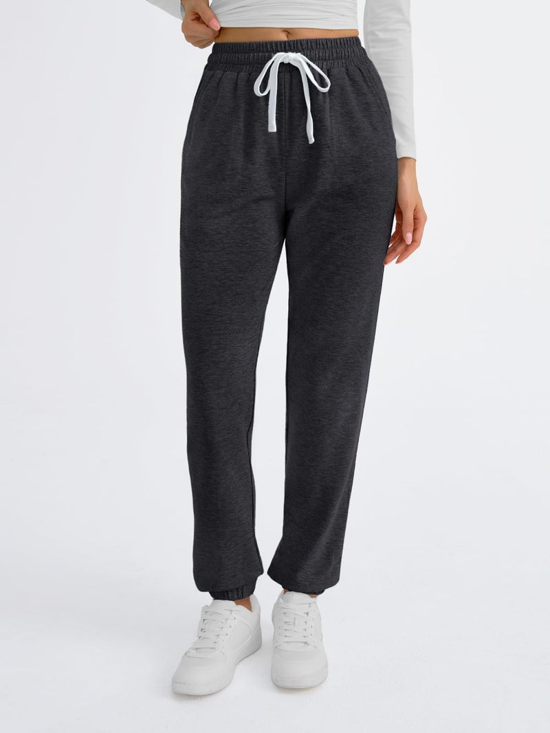 AUTOMET Sweatpants Women with Pockets Lounge Pajama Pants Work Joggers Fall Clothes Winter Business Casual Outfits 2025 BlackGrey M - Image 2