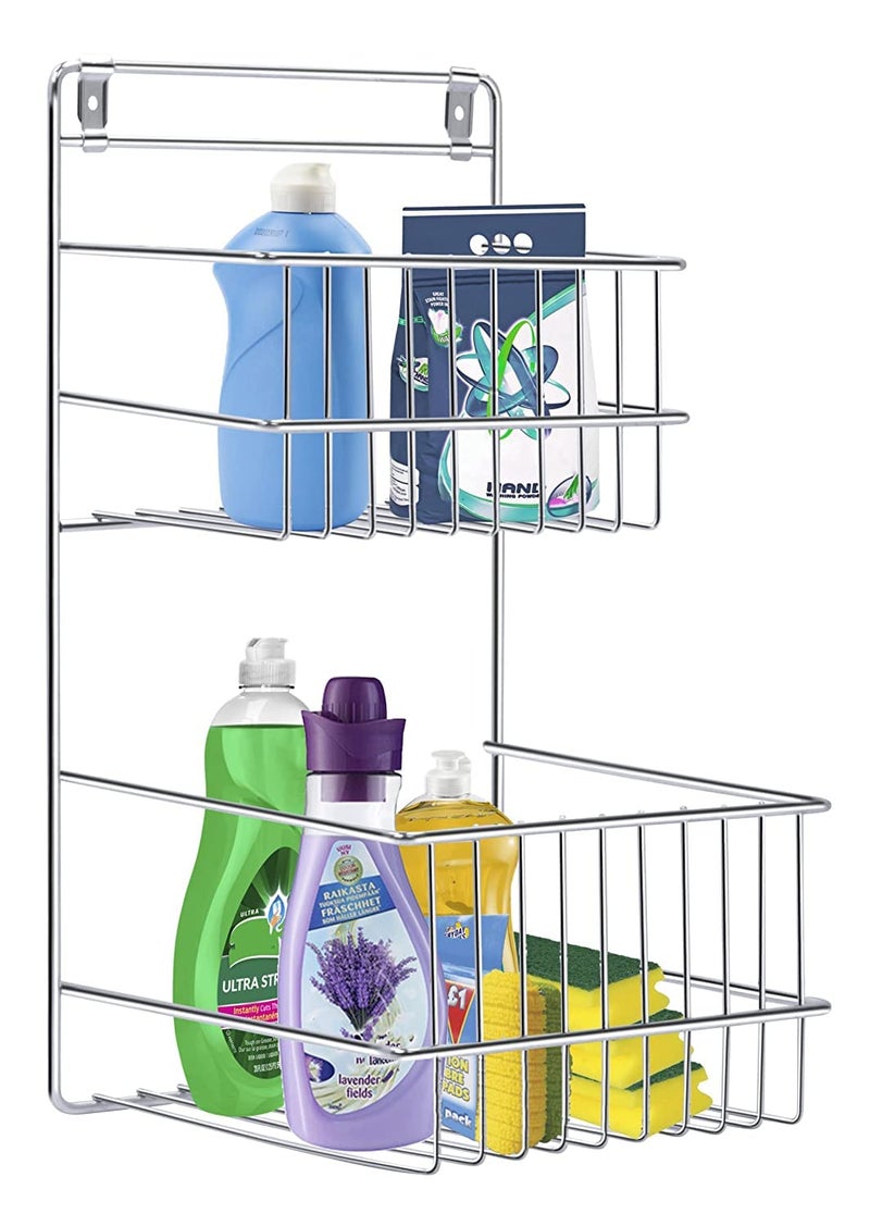 CR18 COLLECTION Wall Mounted Detergent Holder/ Multi Purpose Shelves/ Bath Room Shelves/ Corner Rack (Set Of 2, Stainless Steel) - Image 5