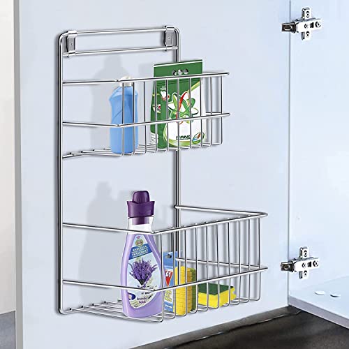 CR18 COLLECTION Wall Mounted Detergent Holder/ Multi Purpose Shelves/ Bath Room Shelves/ Corner Rack (Set Of 2, Stainless Steel) - Image 4