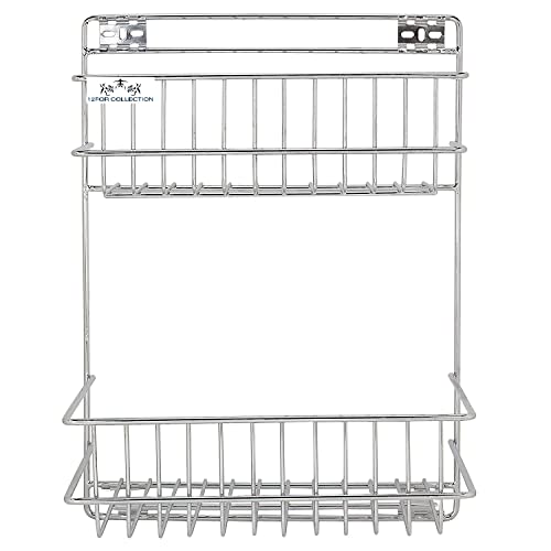 CR18 COLLECTION Wall Mounted Detergent Holder/ Multi Purpose Shelves/ Bath Room Shelves/ Corner Rack (Set Of 2, Stainless Steel) - Image 3