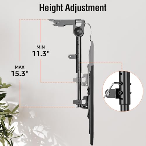 ELIVED Flip Down Ceiling TV Mount for Most 14-40 Inch TVs, Floding TV Mount for Flat and Pitched Roof, Height Adjustable Full Motion tv Bracket 360° Swivel, Max VESA 200x200mm, up to 22 Lbs, YD3030 - Image 3
