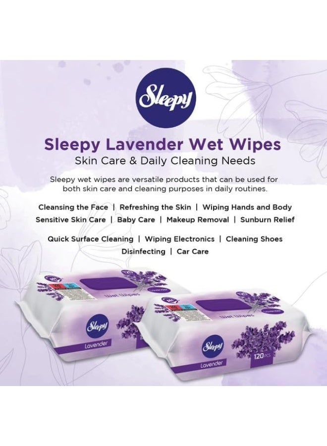 Sleepy Baby Care Wet Wipes, Lavender, 720 Sheets, 120 X 6 Pack - Image 3